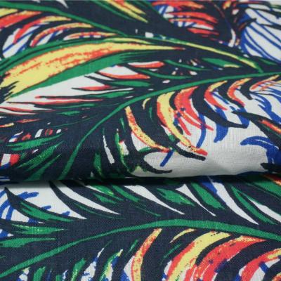 Cotton linen print fabric for casual shirts material