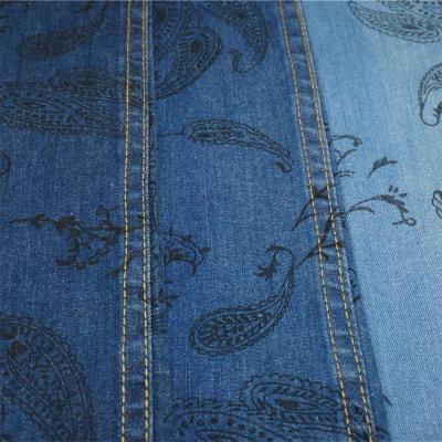 3/1 twill printed cotton stretch denim fabric