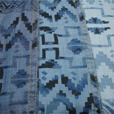 5.6 oz 100 tencel shirts printed denim fabric