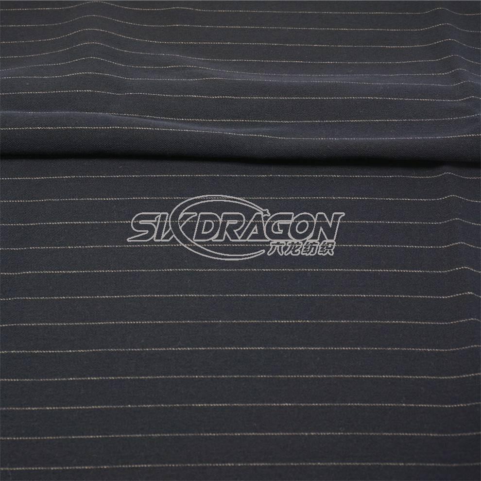 Polyester rayon spandex pinstripe suit fabric