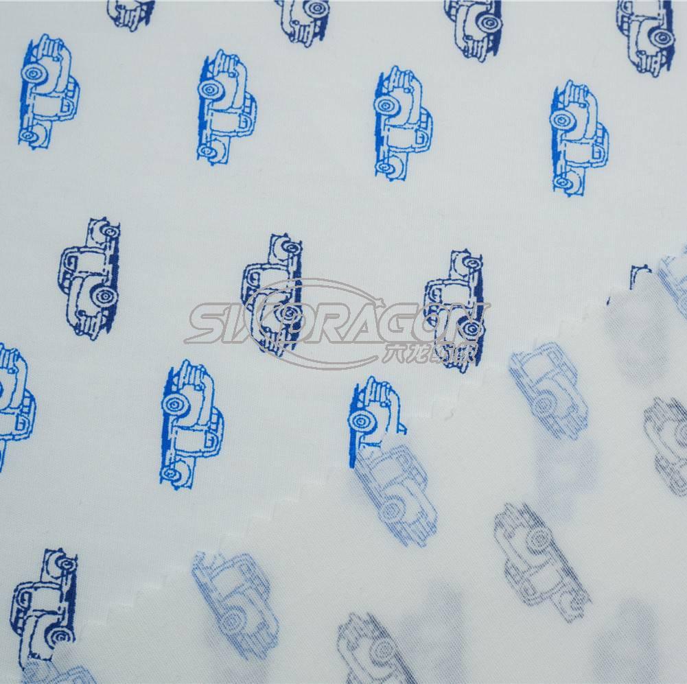 Cotton polyester blend printed shirt fabric