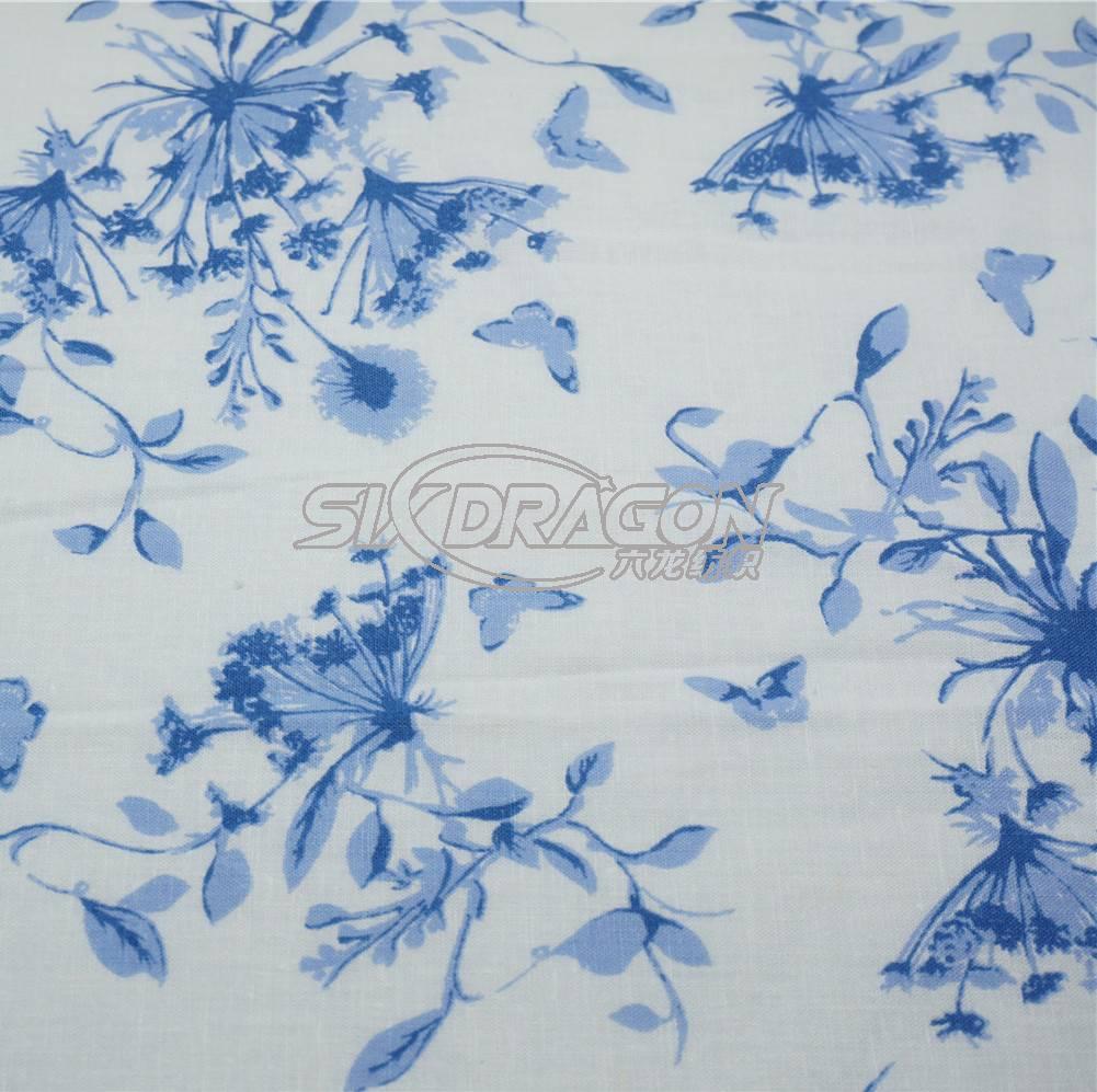 printed cotton linen fabric